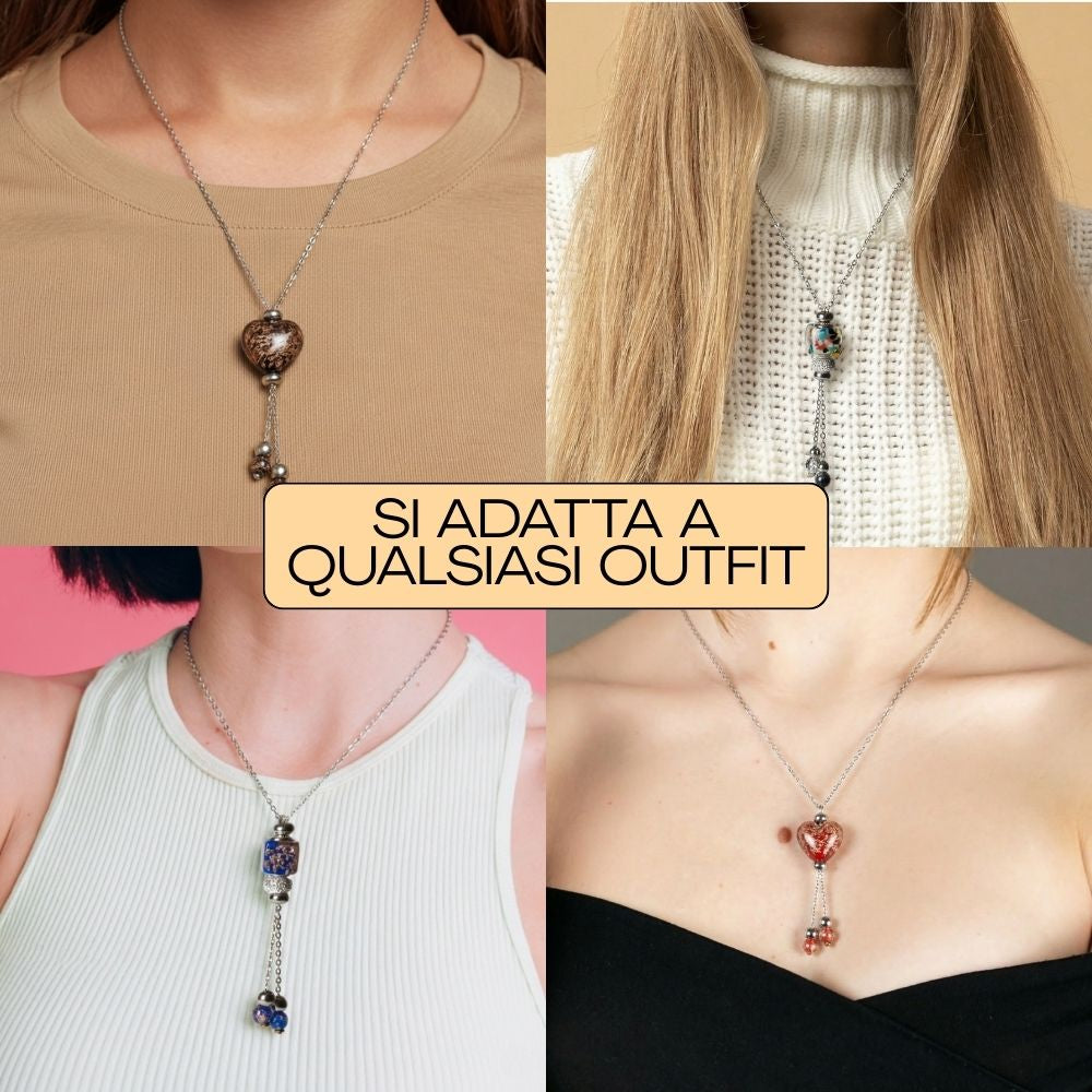 Collana Laguna in vetro di Murano | Azzurra