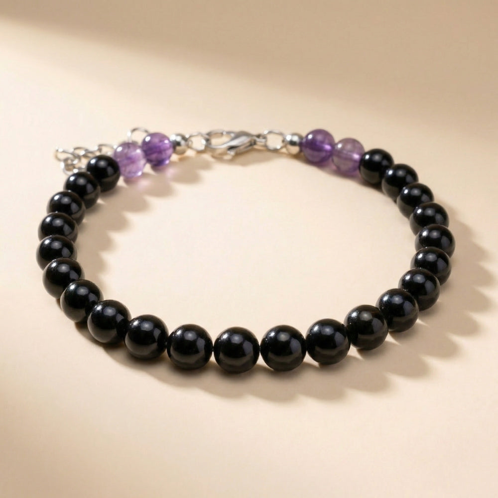 Bracciale in tormalina e ametista | 6mm