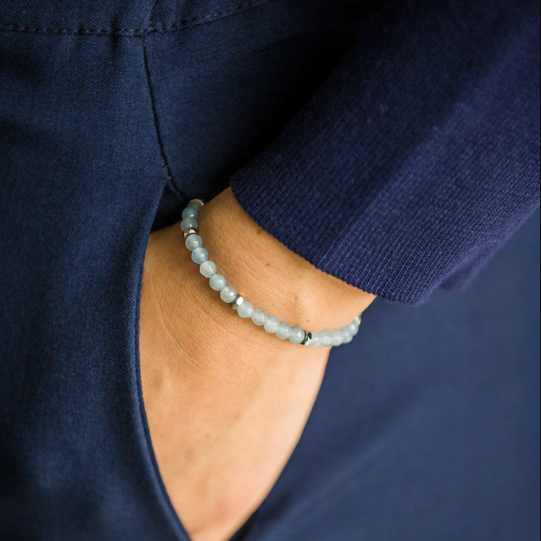 Bracciale Serenità in Angelite azzurra  | 4mm