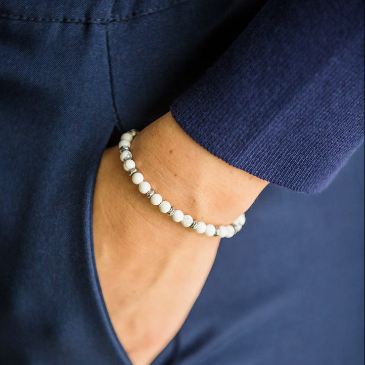 Bracciale Silenzio in Aulite bianca | donna 4mm
