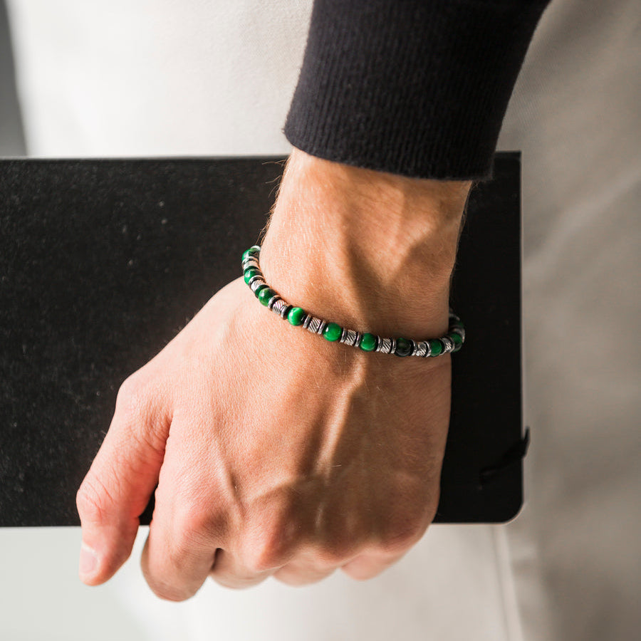 Tempra Armband aus grünem Tigerauge | 6mm