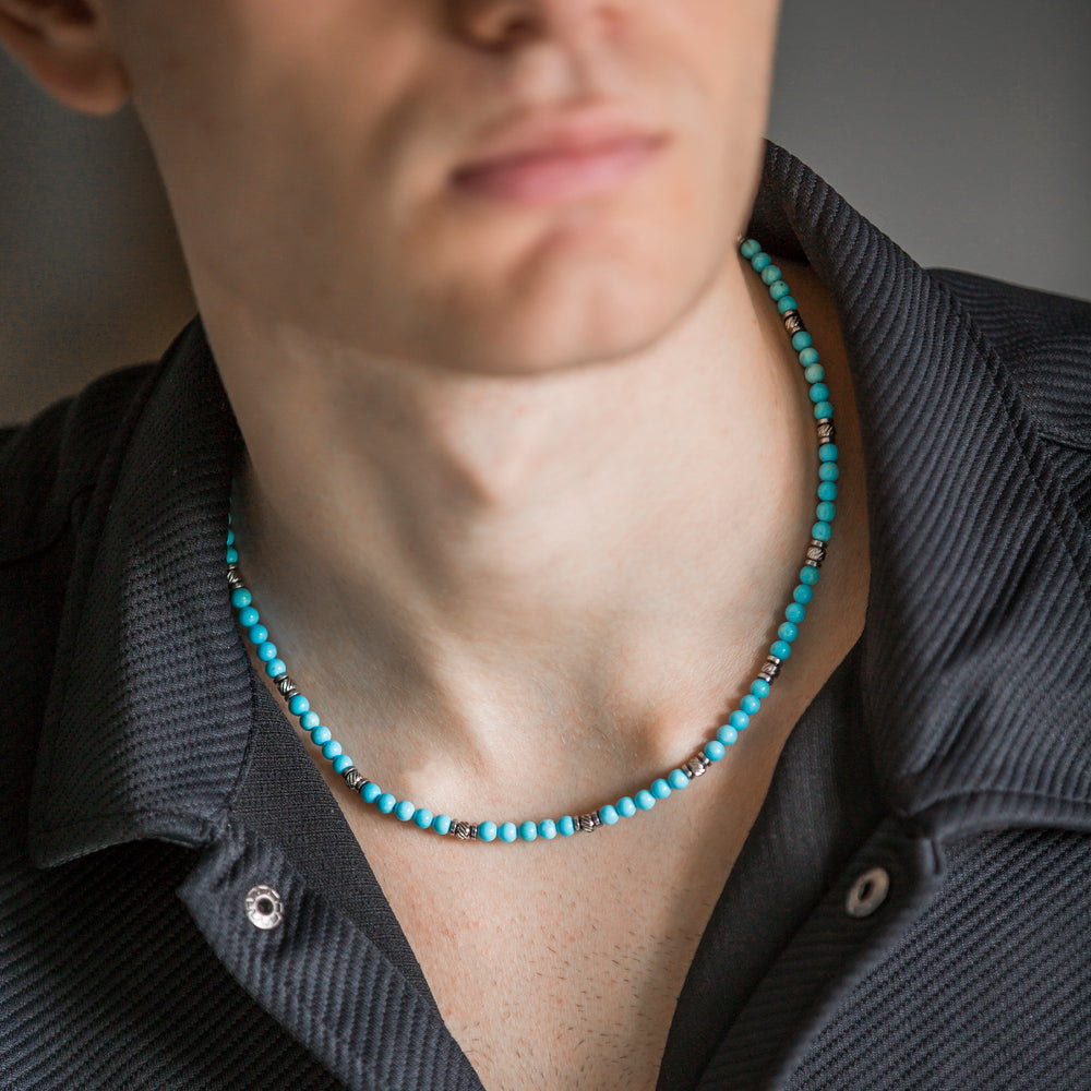 Collana Eterna in Howlite turchese | 4mm