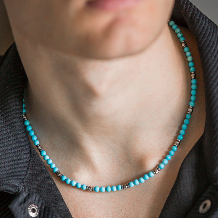Collana Eterna in Howlite turchese | 4mm