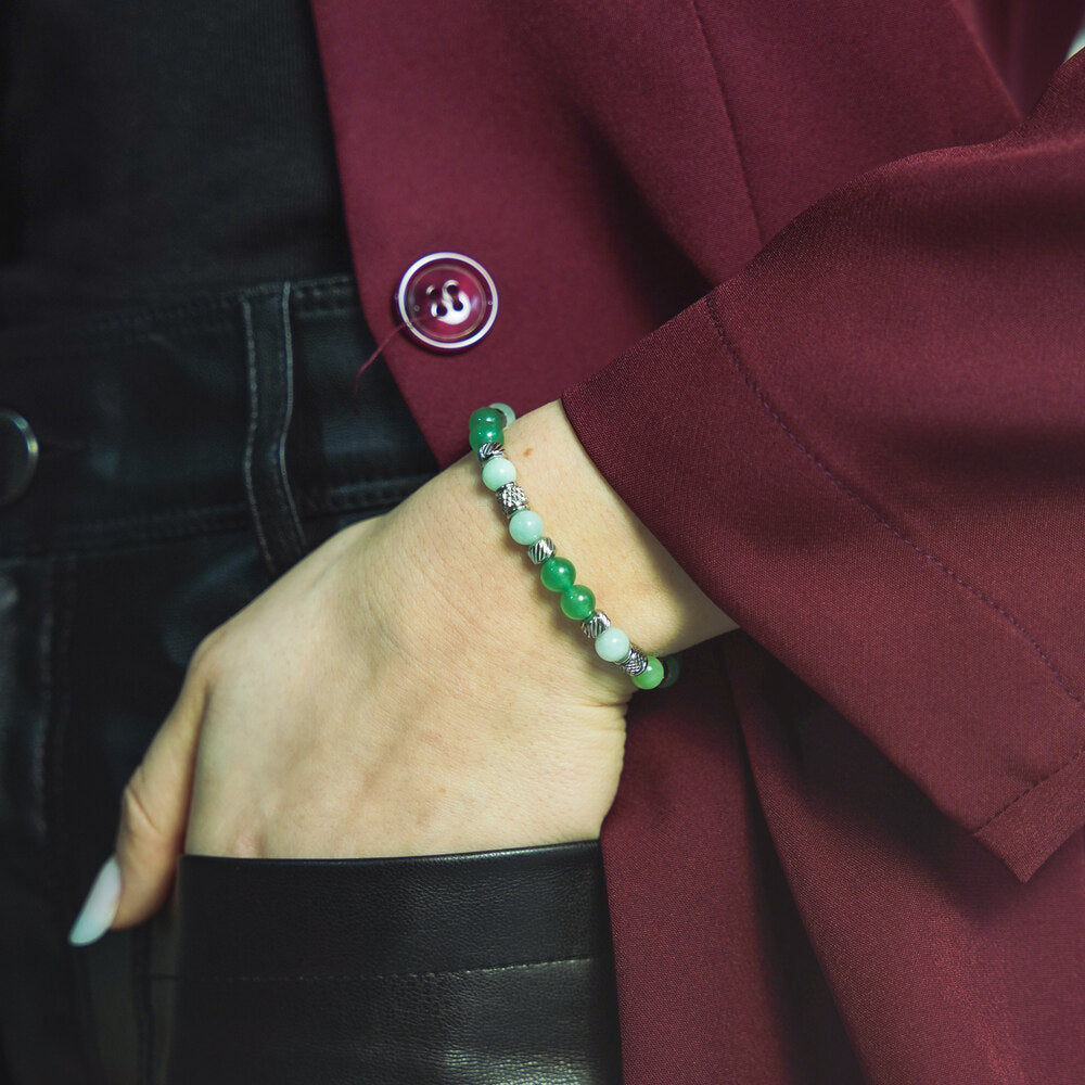 Verdiana-Armband aus Jade und Aventurin | 6mm