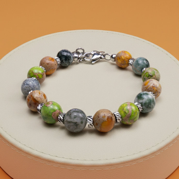 Efeu-Armband aus Jaspis | 8mm