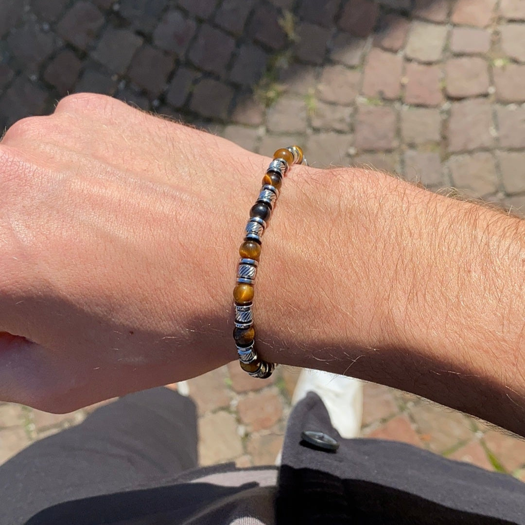 Bracciale Terra in occhio di tigre | 6mm