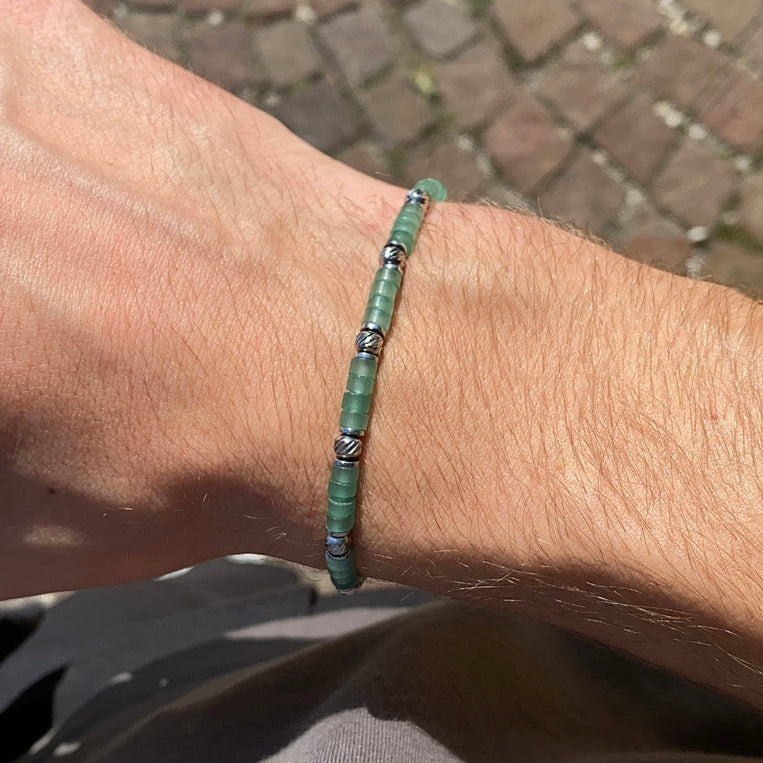 Eclisse-Armband aus grünem Aventurin | 4mm