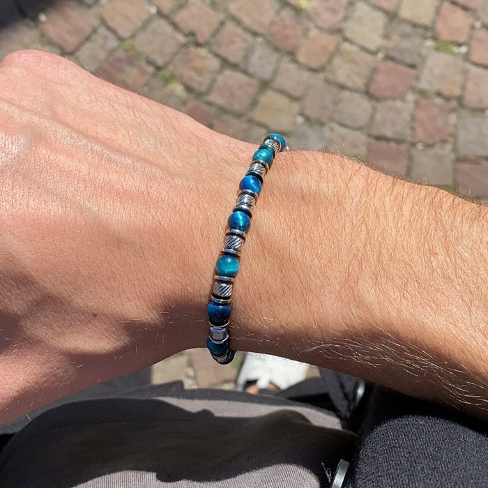 Essenza-Armband aus blauem Tigerauge | 6mm