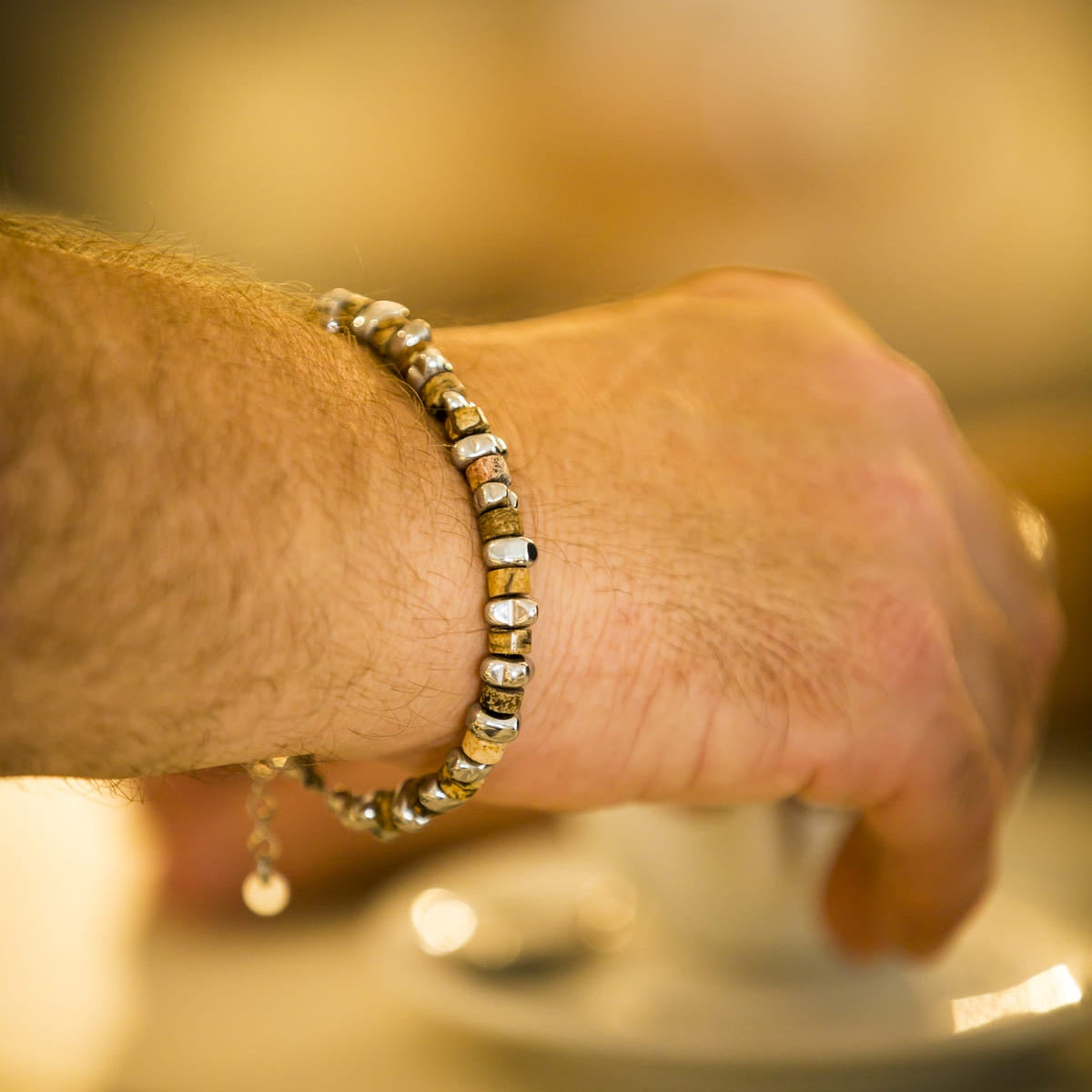 Bracciale Zirmo in Jasper Australiano ed ematite | 6mm
