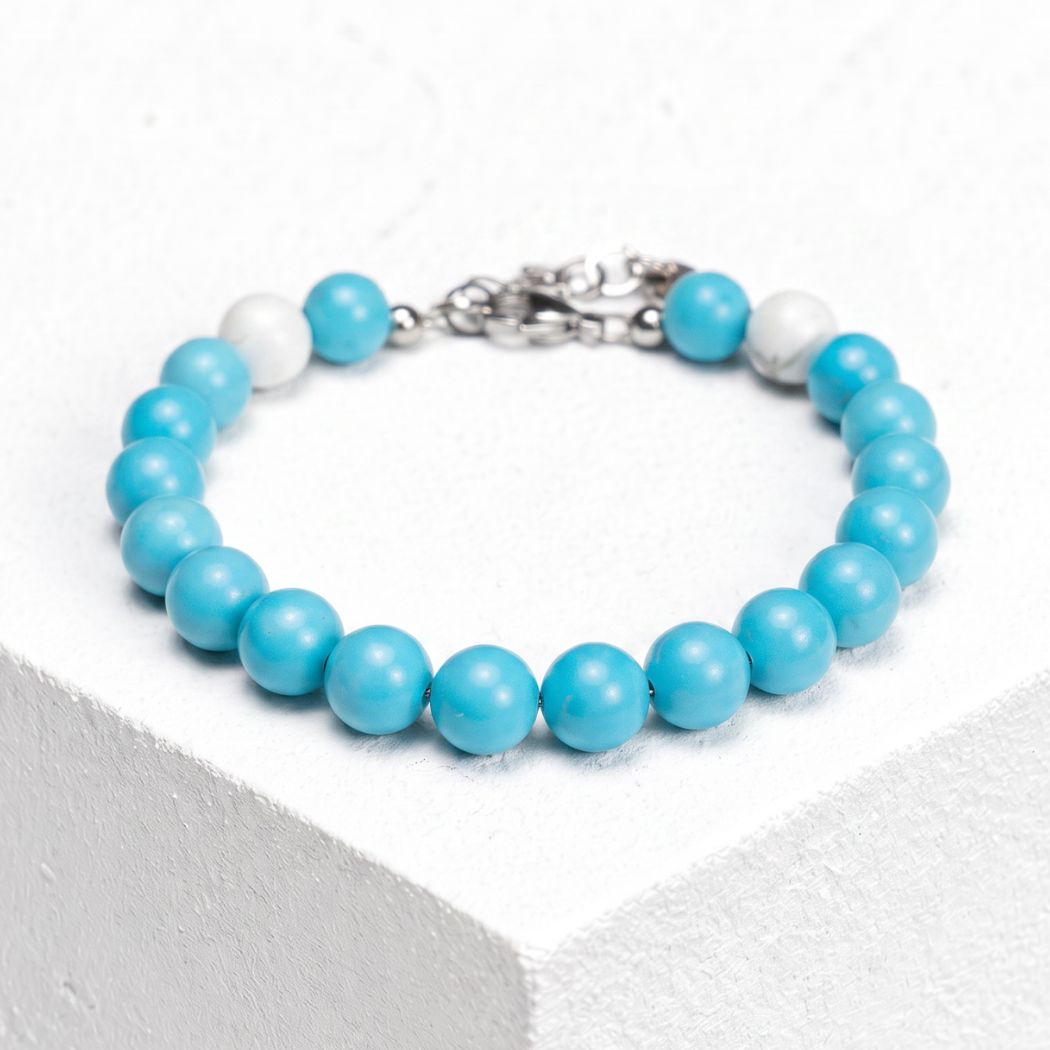 Bracciale Nila in Howlite turchese | 8mm