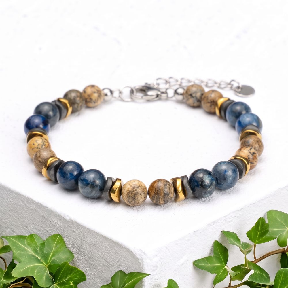 Bracciale Monte in diaspro e kyanite | 6-7mm