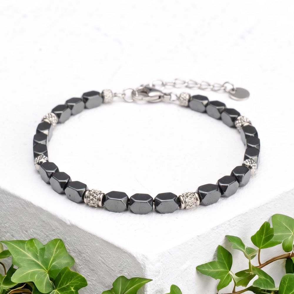 Bracciale Riflesso in ematite | 4mm