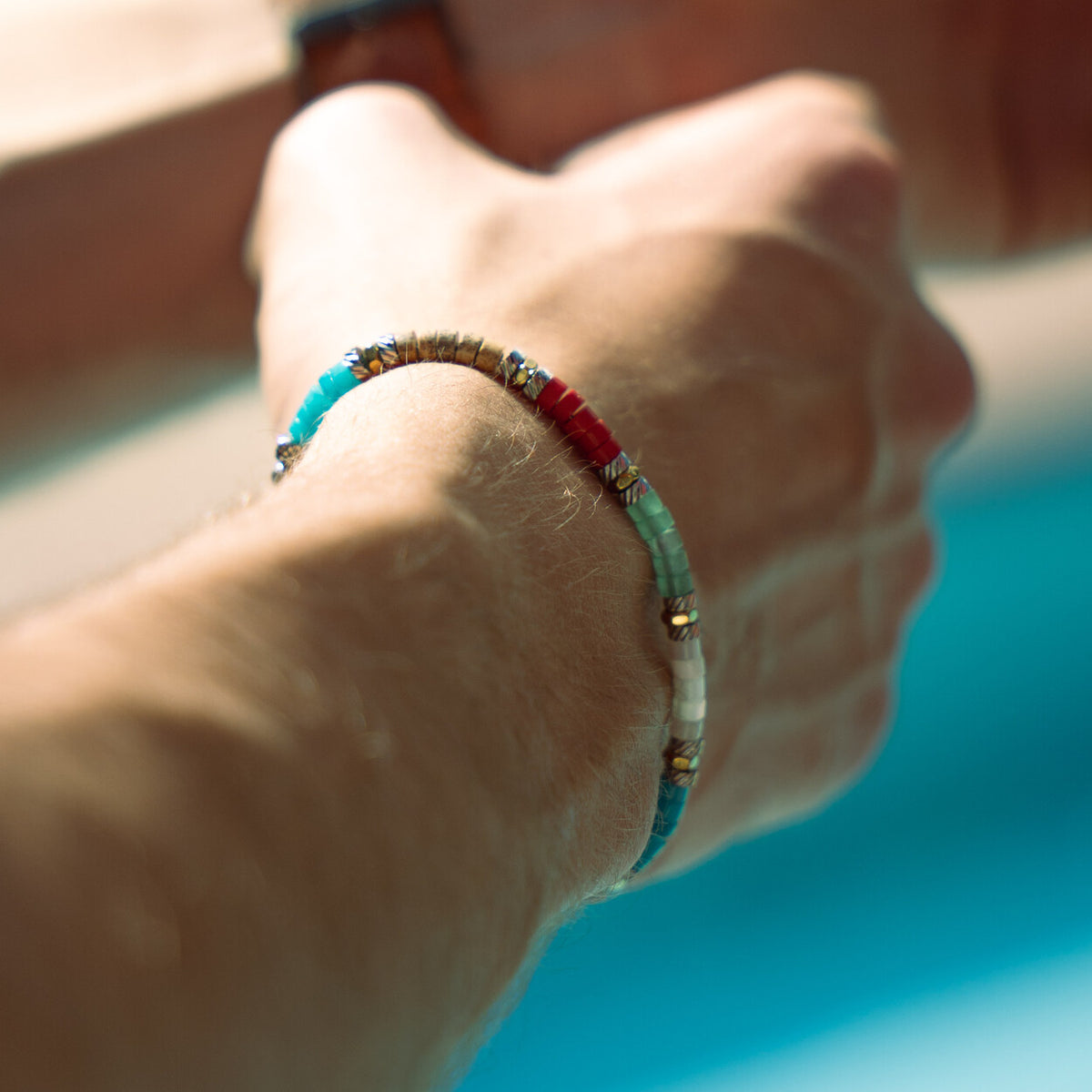 Tropical-Armband aus Quarz, Achat, Aventurin, Perlmutt und Jaspis | 4 mm
