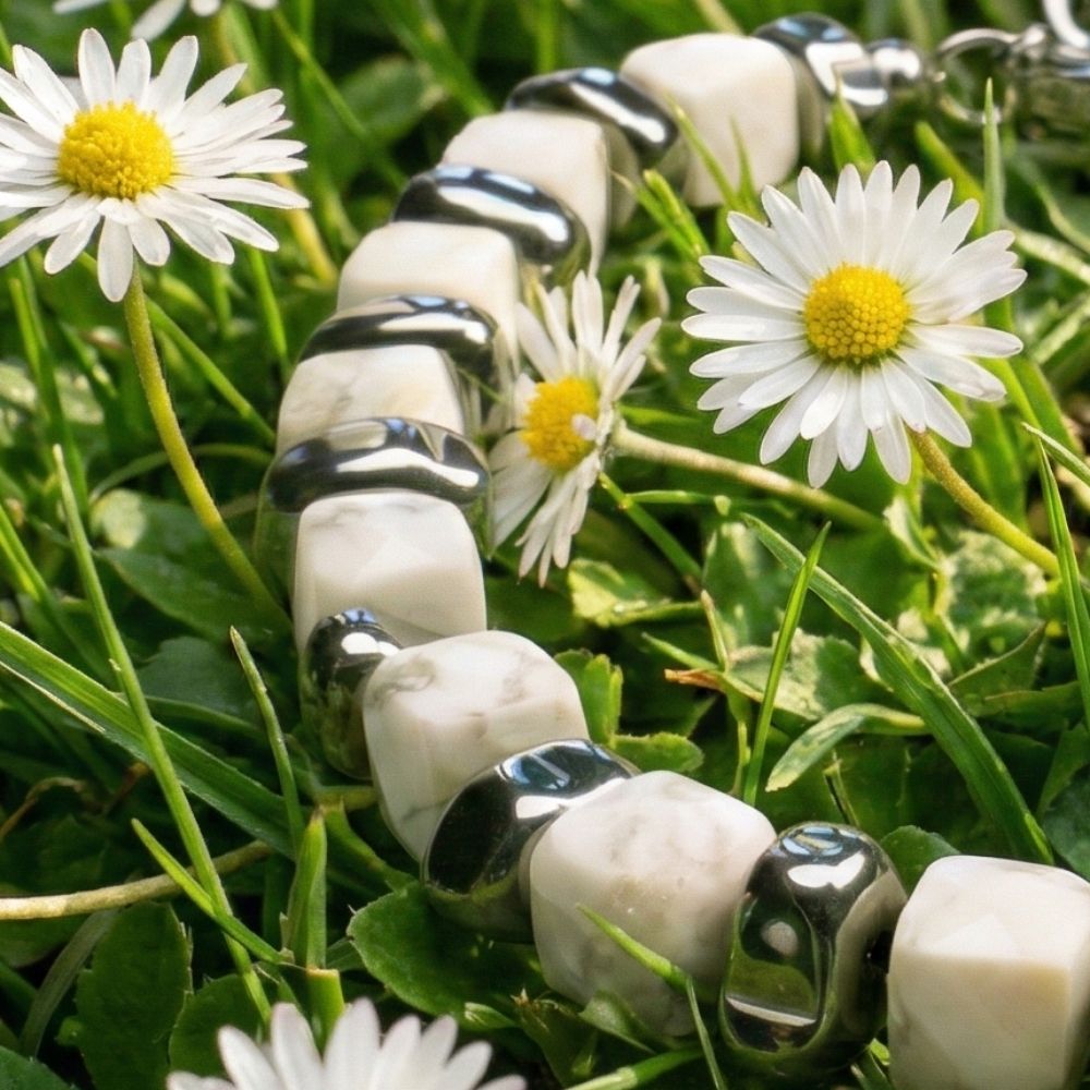 Bracciale Carrara in aulite ed ematite | 7mm