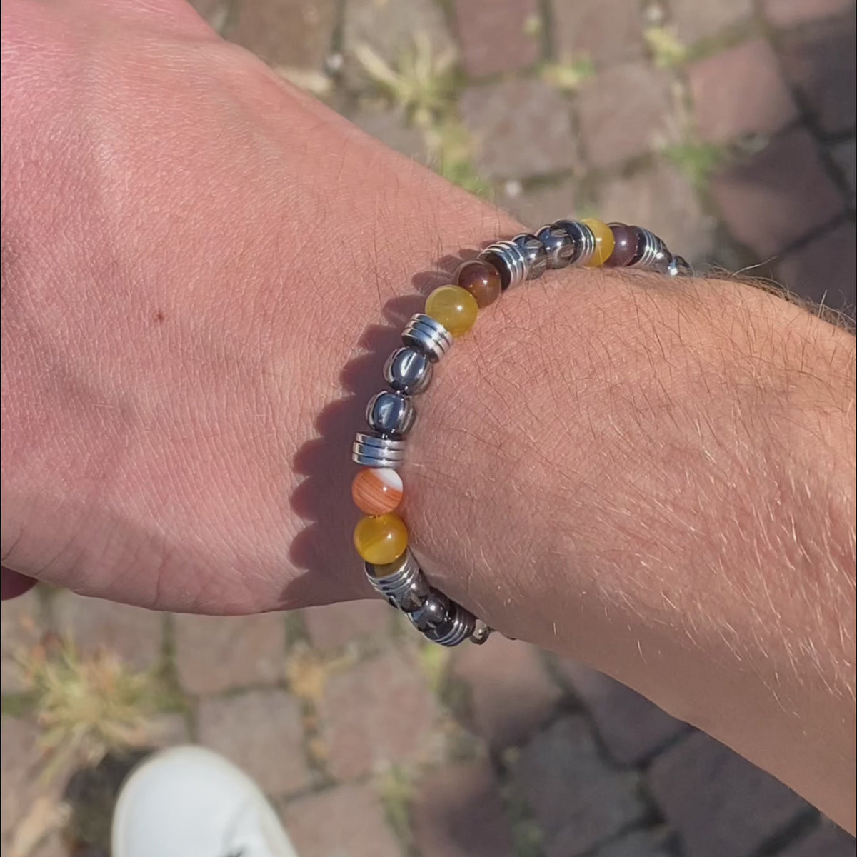 Bacaro-Armband aus Hämatit und Tigerauge | 6mm