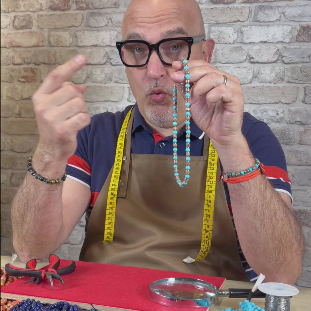Video laden: Halskette Capri aus Aulith und Jaspis | 6mm