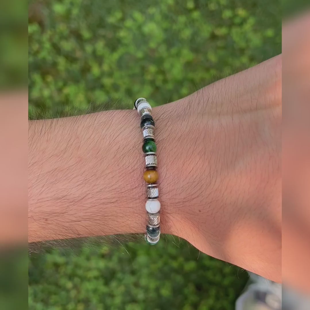 Carica video: Bracciale Reinbov in occhio di tigre | 6mm